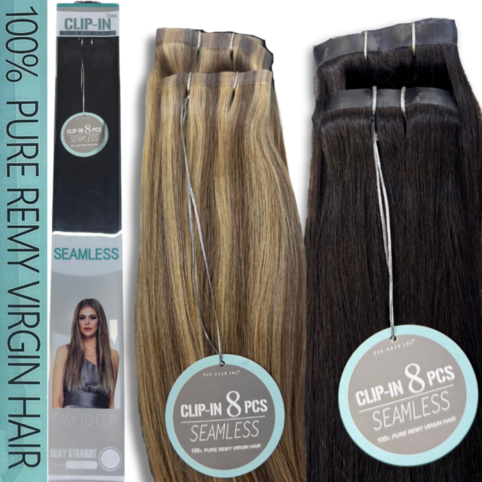 Seamless Clip-In Extensions 8Pcs (Silky Straight) - Image 2